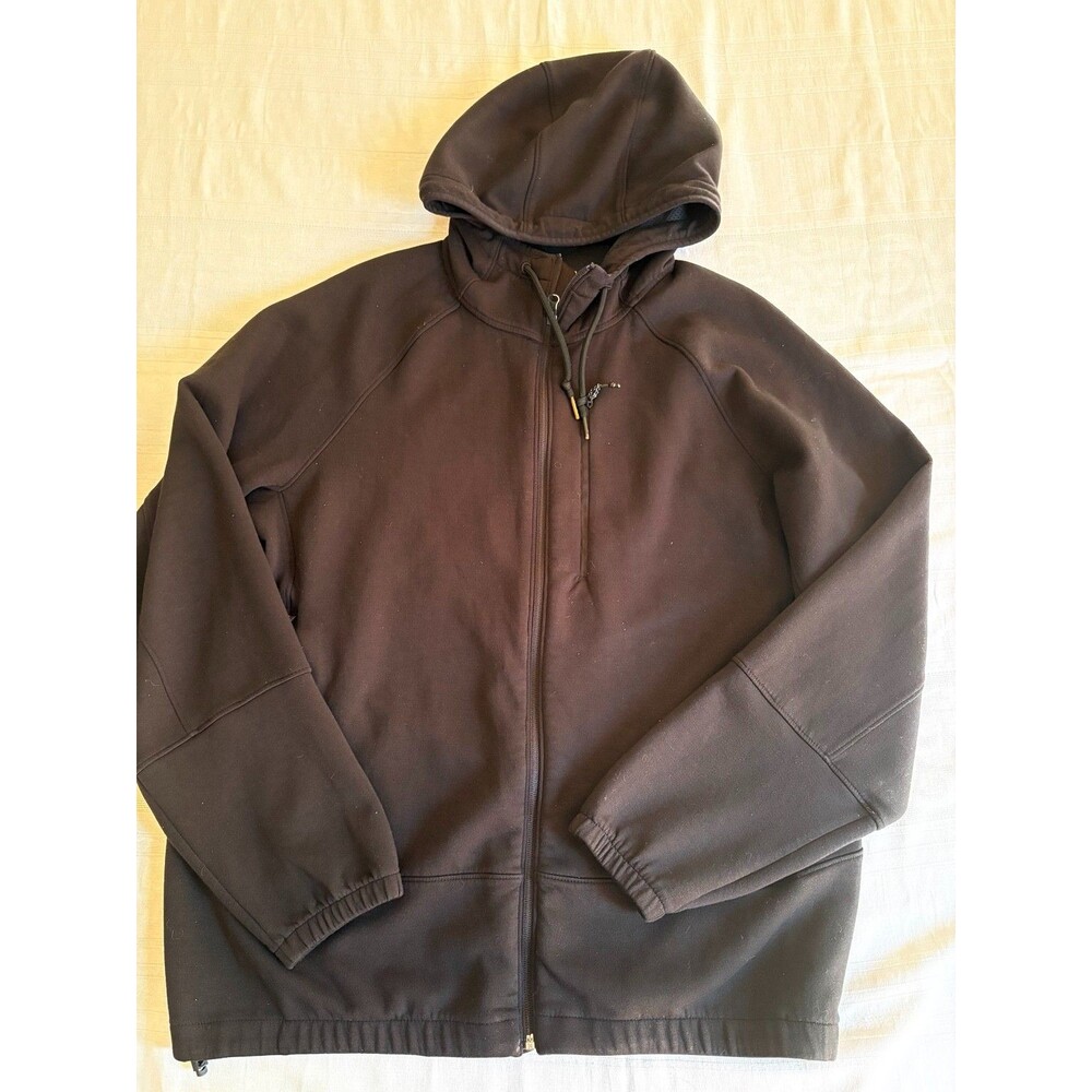 American Eagle Men’s Softshell Jacket Large Black Hooded Full Zip Outdoor